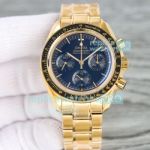 Swiss Replica Omega Speedmaster Moonwatch All Gold Case Black Face 42mm Watch